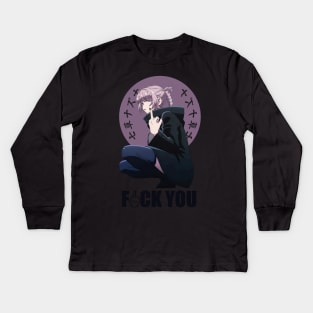 Call Of The Night Nazuna Middle Finger Kids Long Sleeve T-Shirt